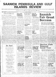 Saanich Peninsula And Gulf Islands Review Wed, October 5, 1938 (Page 1)