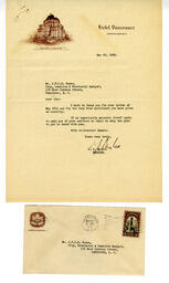 Letter to Vance from W.J. Mylett, Manager, Hotel Vancouver: 20-May-39