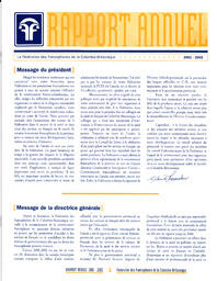   RAPPORT ANNUEL - FFCB, 2001-2002   , page 1