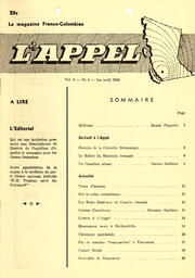   L'APPEL, LE MAGAZINE FRANCO-COLOMBIEN, 1968   , page 1