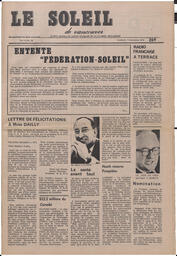Le Soleil de Vancouver, November 9, 1973, page 1