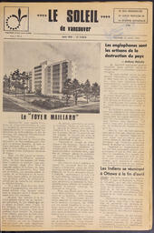Le Soleil de Vancouver, April 25, 1969, page 1