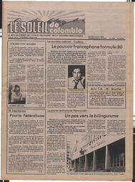 Le Soleil de Colombie, March 7, 1980, page 1