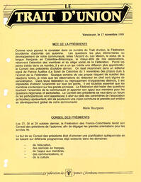   LE TRAIT D'UNION, 1989   , page 1