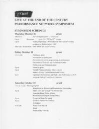 Performance Network Symposium Schedule