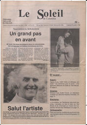 Le Soleil de Colombie, October 19, 1990, page 1