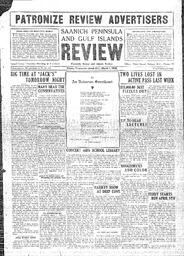 Saanich Peninsula And Gulf Islands Review Thu, March 1, 1928 (Page 1)