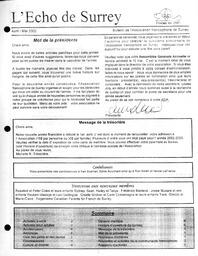   L'ÉCHO DE SURREY, 2002   , page 1