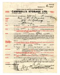 Campbell's Storage Ltd. Moving agreement: 1946-11-14