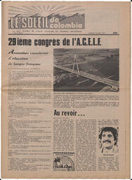 Le Soleil de Colombie, August 20, 1976, page 1