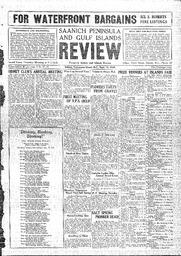 Saanich Peninsula And Gulf Islands Review Thu, September 13, 1928 (Page 1)