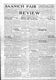 Saanich Peninsula And Gulf Islands Review Wed, August 24, 1932 (Page 1)