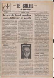 Le Soleil de Vancouver, August 1, 1969, page 1