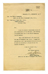 Letter to Vance, from The Officer Commanding: 26-Jan-16