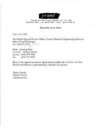 Facsimile Cover Sheet to David Rieberger