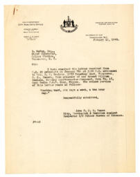 Letter to D. McKay, Chief Constable from Vance: 11-Jan-45