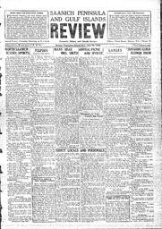 Saanich Peninsula And Gulf Islands Review Thu, June 28, 1928 (Page 1)