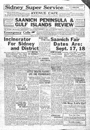 Saanich Peninsula And Gulf Islands Review Wed, December 12, 1934 (Page 1)