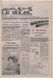 Le Soleil de Colombie, January 30, 1987, page 1