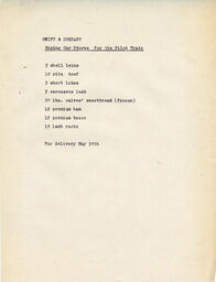 Swift & Company Royal Visit food order: 30-May-39