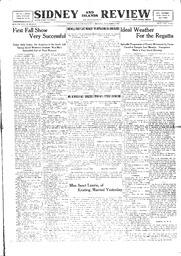 Sidney And Islands Review Thu, September 8, 1921 (Page 1)