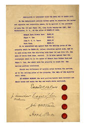 Memorandum of Agreement between Edward Cave, Edgar Lee, John Vance, Hood Bros.: 28-Mar-07