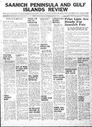 Saanich Peninsula And Gulf Islands Review Wed, September 7, 1938 (Page 1)