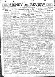 Sidney And Islands Review Thu, August 9, 1923 (Page 1)