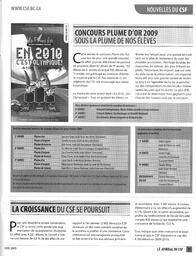   LE JOURNAL DU CSF, 2009   , page 19