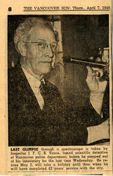 Vancouver Sun newspaper clipping about Vance: 07-Apr-49