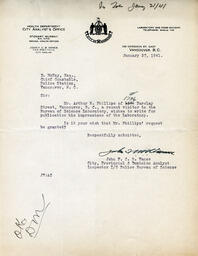 Letter to D. McKay, Chief Constable from Vance: 27-Jan-41