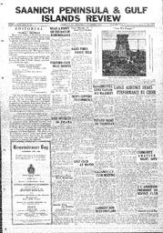 Saanich Peninsula And Gulf Islands Review Wed, November 6, 1935 (Page 1)