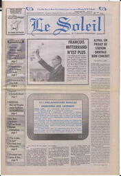 Le Soleil de Colombie-Britannique, January 12, 1996, page 1