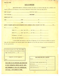 City of Vancouver salary form (blank): [19--]