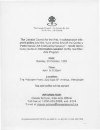 Canada Council for the Arts Invitation