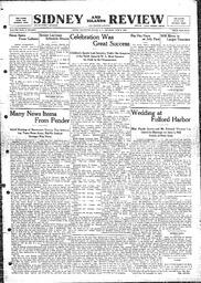 Sidney And Islands Review Thu, June 8, 1922 (Page 1)